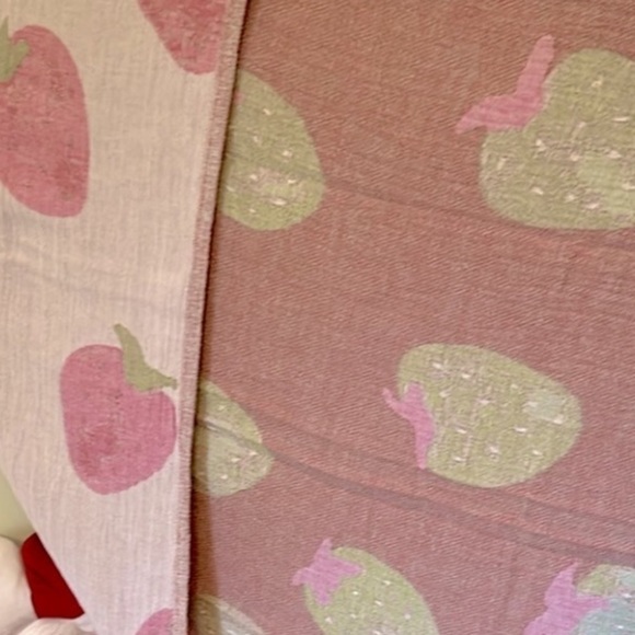 Strawberry Travel Blanket Towel Wrap Reversible Organic Cotton Farm to Textile - Picture 6 of 16